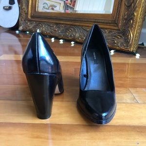 LAST CALL❗️Black Leather Pointed Toe Heels || 7.5